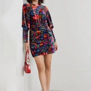 NWT FARM RIO BLACK BANANA SKY VELVET DRESS SIZE M